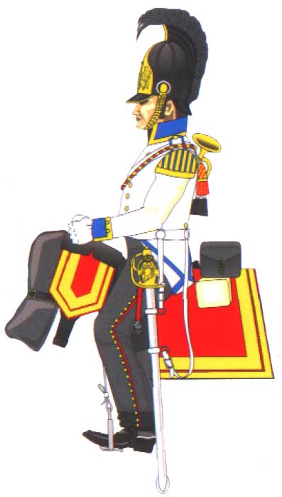 трубач Бранденбургского кирасирского полка в белом коллете, 1813 год