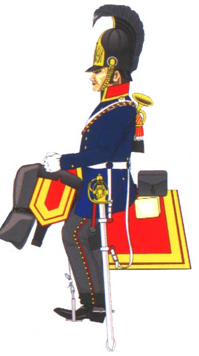 трубач Бранденбургского кирасирского полка в синей литовке, 1813 год
