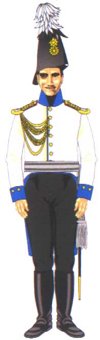 офицер Бранденбургского кирасирского полка в белом ляброке, 1813 год