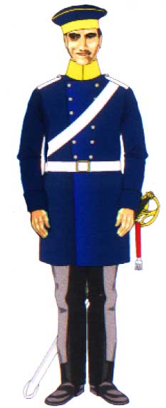 рядовой Магдебургского кирасирского полка в литовке и фуражке, 1815 год