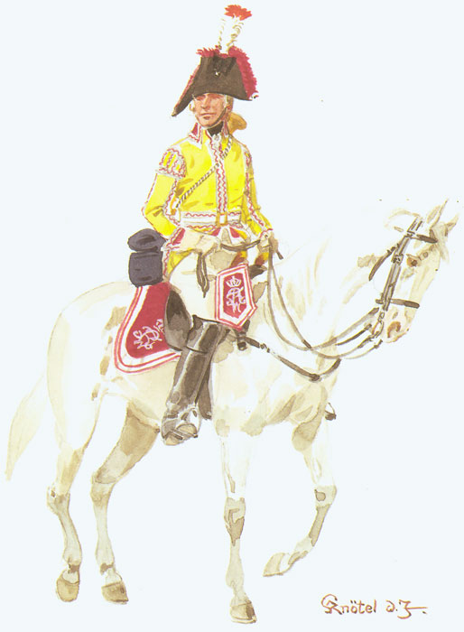 Униформа трубача прусского 2-го кирасирского полка («желтые всадники»), 1806 год - Uniforms trumpeter Prussian 2nd Cuirassier Regiment («yellow riders»), 1806