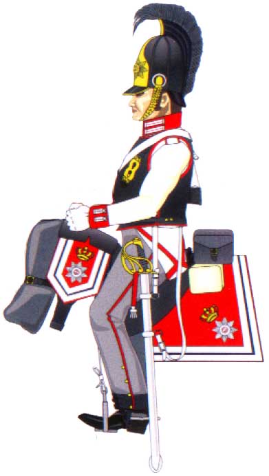Гвардеец Garde du Corps в кирасе черного цвета, 1815 год