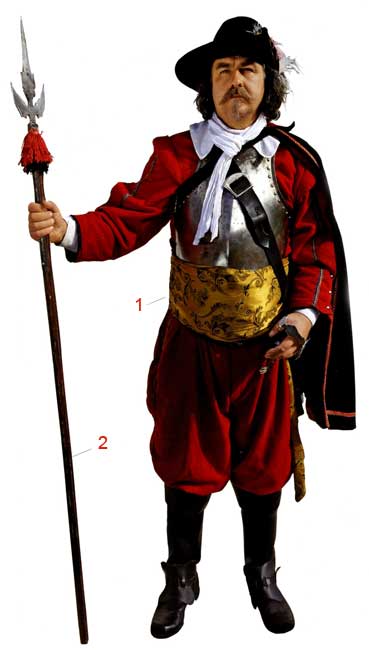 Униформа офицера - мушкетера XVII века