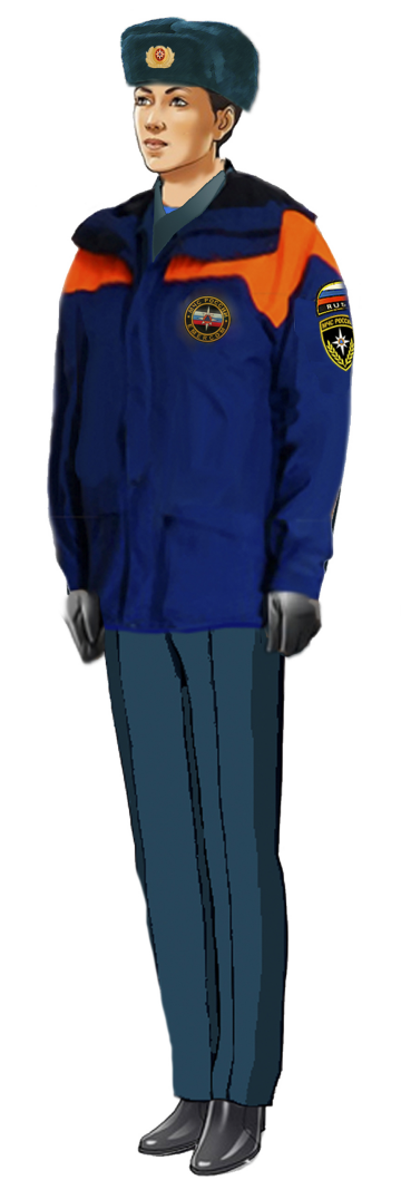 Женская Зимняя повседневная форма с курткой демисезонной (вне строя) младшего начальствующего состава ФПС ГПС МЧС России