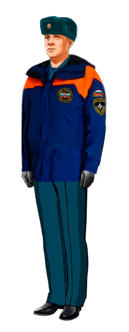 Мужская Зимняя повседневная форма с курткой демисезонной (вне строя) младшего начальствующего состава ФПС ГПС МЧС России