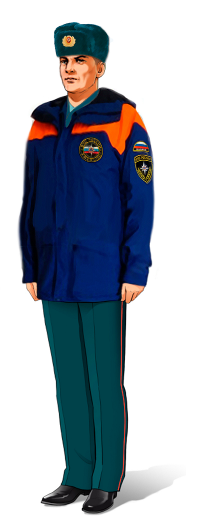 Мужская Зимняя повседневная форма с курткой демисезонной (вне строя) старшего и среднего начальствующего состава ФПС ГПС МЧС России