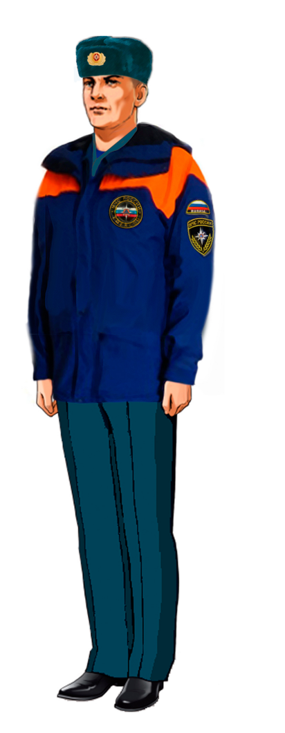 Мужская Зимняя повседневная форма с курткой демисезонной (вне строя) старшего и среднего начальствующего состава ФПС ГПС МЧС России