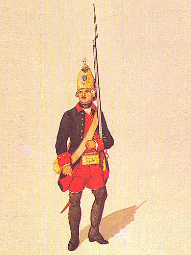 3. Неизвестный художник XVIII века.
 Гренадер пехотного полка 1756-1761 годов