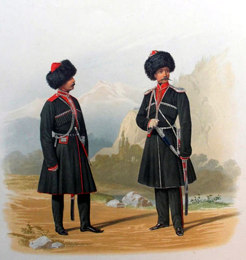 Всадник и Обер-Офицер Кубанского Конно-Иррегулярного Эскадрона. 1861 г.