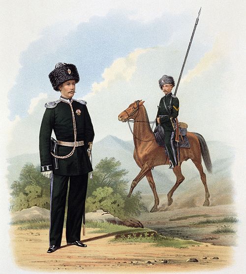 Оренбургское казачье войско: пешие батальоны и конные полки. 1867 г.