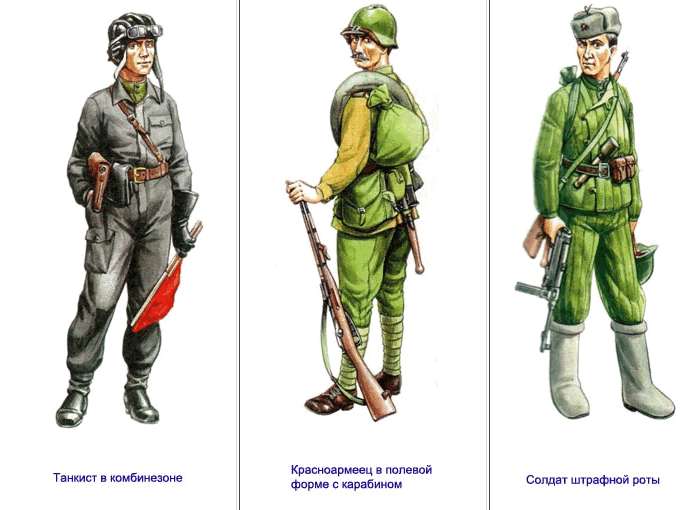 Комплект формы рядового РККА образца 1943 года